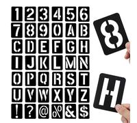 Dimeho 42Pcs Letter Stencils Symbol Numbers Craft Stencil Reusable Alphabet Painting Templates Interlocking Stencil Kit for Drawing on Wall, Wood, Fabric, Signage, DIY Art Projects(3 Inches