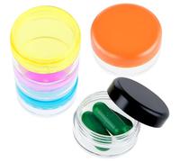 Dimeho 5 Pcs Small Pill Organizer Box, Travel Pill Case Holder Portable Daily Mini Pill Container BPA Free, Medicine Storage Container for Purse Pocket Briefcase(Blue, Orange, Yellow, Black, Rose Red)
