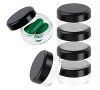 Dimeho 6 Pcs Small Pill Box Travel Pill Organizer Daily Pills Cases Holder Portable Mini Pills Container BPA Free Pocket Medicines Storage Container for Purse Pocket Briefcase (3 x 1.5 cm)