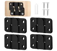Dimeho Flush Mount Bracket 4 Pairs Interlocking Flush Mount Bracket with Screws Headboard Wall Mounting Brackets Large Picture Hanger Hanging Buckle Furniture Connector Sectional Couch Connectors