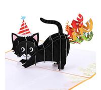 Dimeho Funny Cat Pop Up Birthday Card, 3D Cat Farting Confetti Cute Birthday Cards Handmade Cat Mom Dad Greeting Popup Cards Gifts for Husband, Wife, Friend and Every Cat Lover