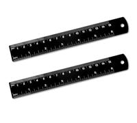 Dimeho Metal Ruler 2 Pcs 6 Inch Stainless Steel Ruler with Centimeters, Millimeters, Inches and Conversion Table for Students Machinist and Drafting Easy to Read Metric Rule Set