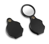 Dimeho Pack of 2 Mini Magnifying Glass 4x Pocket Magnifier Foldable Reading Magnifier Portable Magnifying Glass Use Small Magnifying Glass for Reading Books Newspapers Maps Jewellery Repairing Crafts