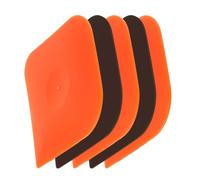 Dimeho Pan Scraper, 5 Pcs Plastic Scraper Tool Set Pot Scraper Non Scratch Dish Scraper for Cast Iron Pot Cleaning Scraper Kitchen Tool(2pcs Brown×3pcs Orange