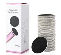 Dimeho Replaceable Sandpaper Refill Discs for Electric Foot File Callus Remover, 60 Pcs 180 Grit Sandpaper Set for Men Women Pedicure Sander Discs Replace Dead Cracked Hard Skin Removal Tool, 180 Grit