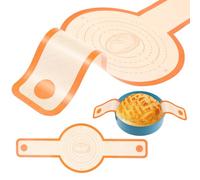 Dimeho Silicone Bread Sling Breads Baking Mat Non-Stick Heat Resistant Dutch Oven Easy Clean Reusable Sourdough Bread Placing Liner Sheet with Extra Long Handles for Home Kitchen (Orange)