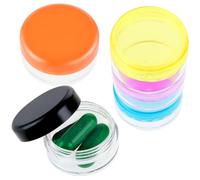Dimeho Small Pill Organizer Box, 5 Pcs Daily Portable Pill Case BPA Free Travel Mini Pills Container Organizers for Pocket(Blue/Orange/Rose/Black/Yellow)