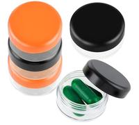 Dimeho Small Pill Organizer Box, 5 Pcs Travel Pill Case Holder Portable Daily Mini Pills Container BPA Free Medication Storage Container for Purse Pocket Briefcase (Black, Orange)