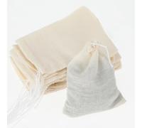 Dimeho Spice Bags - 24pcs Muslin Drawstring Bags for Cooking, Straining, Brewing, Stewing - Natural Unbleached Cotton, 4 x 3 Inches