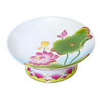 DIMEIYAN Buddha Fruit Plate,Exquisite Tribute Tray,18cm Traditional Ceramics Fruit Dish Ornaments Buddha Decoration Buddhist Supplies