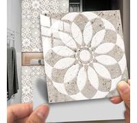 DIMEIYAN Tile Stickers for Kitchen,Beige Brown Peel and Stick Wallpaper Self Adhesive Wall Tiles Tiles Kitchen Tile Stickers Bathroom Stick on Tiles(20x20cm)