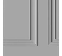 Dimension Panel Wallpaper - Modern Wallpaper for Living Room, Bedroom, Fireplace - Decorative Luxury Wall Paper with Realistic Beaded Panel Design & 3D Effect (Grey)