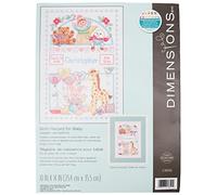Dimensions 13650 Counted Cross Stitch Kit, Baby Birth Record, 10 inches by 14 inches