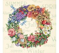 Dimensions 35040 Gold Collection Wreath of All Seasons Counted Cross Stitch K-14X14 18 Count