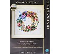 Dimensions 35040 Gold Collection Wreath of All Seasons Counted Cross Stitch K-14X14 18 Count