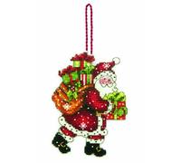 Dimensions 63764 Counted X Stitch-Santa with Bag, White