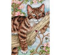 DIMENSIONS 65090 Napping Kitten, Gold,13 x 18 cm