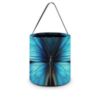 [Dimensions: 7.9W X 8.3L X 7.1Handle Inches]Halloween Tote Blue Butterfly Pattern Printed Candy Bags - Reusable for Parties & Gifts