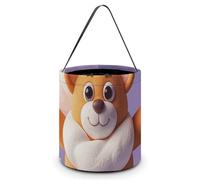 [Dimensions: 7.9W X 8.3L X 7.1Handle Inches]Halloween Tote Cute Animal Cotton Candy Printed Candy Bags - Reusable for Parties & Gifts