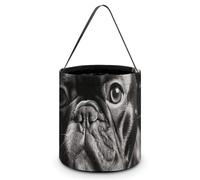 [Dimensions: 7.9W X 8.3L X 7.1Handle Inches]Halloween Tote French Bulldog Printed Candy Bags - Reusable for Parties & Gifts