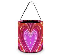 [Dimensions: 7.9W X 8.3L X 7.1Handle Inches]Halloween Tote Illuminated Heart Printed Candy Bags - Reusable for Parties & Gifts