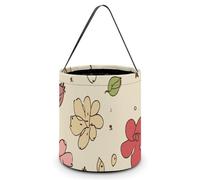 [Dimensions: 7.9W X 8.3L X 7.1Handle Inches]Halloween Tote Lovely Flower Patterns Printed Candy Bags - Reusable for Parties & Gifts