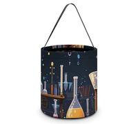 [Dimensions: 7.9W X 8.3L X 7.1Handle Inches]Halloween Tote Science Party Printed Candy Bags - Reusable for Parties & Gifts