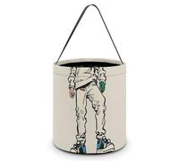 [Dimensions: 7.9W X 8.3L X 7.1Handle Inches]Halloween Tote Skateboard Sketch Printed Candy Bags - Reusable for Parties & Gifts