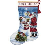 Dimensions 70-08952 Gold Collection Holiday Glow Stocking Counted Cross Stitch Kit44; 16 in. - Long 18 Count18