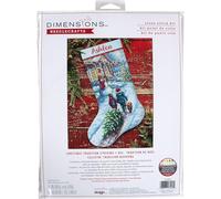 Dimensions 70-08995 Holiday Tradition DIY Personalizable Christmas Cross Stitch Stocking Kit, 16" L, 14 Count Light Blue Aida, Various