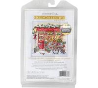 Dimensions 70-09623 Petite Gold Collection The Little Gift Shop Advanced Counted Cross Stitch Kit, 6" x 6", 18 Cnt. White Aida, 4 Pieces