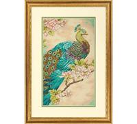 Dimensions Counted Cross Stitch Kit Indian Peacock 70-35293, Cotton, 14-Count Aida, 9 x 15 in