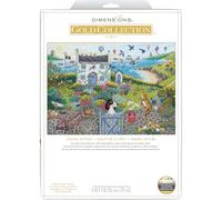 Dimensions 70-35451 Gold Collection Coastal Cottage Advanced Counted Cross Stitch Kit, 15" x 11", 6 Cnt. Light Blue Aida, 5 Pieces