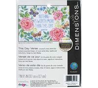 Dimensions 70-65207 This Day Verse Counted Cross Stitch Kit, 14 Count White Aida Cloth, 7'' x 5''