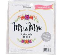 Dimensions 72-75543 Arts and Crafts Mr. and Mrs. Counted Cross Stitch Kit for Beginners, 14 Count White Aida, 6''D