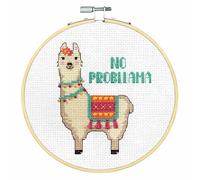 Dimensions - Counted Cross Stitch Kit - No Probllama - 72-76111 - Arts and Crafts for Adults - 14 Count Aida - 6 inch