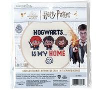 Dimensions 72-76913 Hogwarts Harry Potter Counted Cross Stitch Kit for Beginners, 6" D, 14 Cnt. Ivory Aida, 5pcs