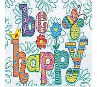 Dimensions "Be Happy Stamped Cross Stitch Kit, Multi-Colour
