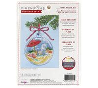 Dimensions Beach Ornament Christmas Counted Cross Stitch Kit, 5" x 7", 14 Cnt. Light Blue Aida 5 Piece