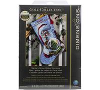 Dimensions Counted Cross Stitch Kit 16" Long-Santa's Snowglobe Stocking