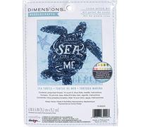 Dimensions Counted Cross Stitch Kit 6"X6"-Sea Turtle (14 Count) -70-65220