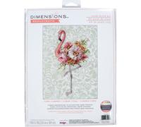 Dimensions Counted Cross Stitch Kit 9"X12"-Floral Flamingo (14 Count) -70-35409