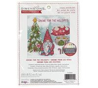 Dimensions - Counted Cross Stitch Kit - Gnome for The Holidays - 70-09002 - Arts and Crafts for Adults - 14 Count Aida - 6 x 6 inch