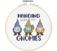 Dimensions - Counted Cross Stitch Kit - Gnomies - 72-76290 - Arts and Crafts for Adults - 14 Count Aida - 6 inch