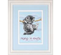 Dimensions - Counted Cross Stitch Kit - Hang on Kitty - 16734 - Arts and Crafts for Adults - 14 Count Aida - 5 x 7 inch