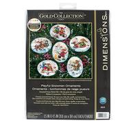 Dimensions Counted Cross Stitch Kit: The Gold Collection: Petite: Snowmen: Set of 6
