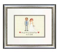 Dimensions Counted Mini: Wedding Record Bride and Groom, Aida, Ivory, 11.6 x 8.5 x 0.7 cm