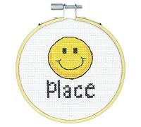DIMENSIONS Counted Cross Stitch Kit with Hoop: Happy Place, Various, One
