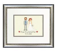Dimensions Counted Mini: Wedding Record Bride and Groom, Aida, Ivory, 11.6 x 8.5 x 0.7 cm