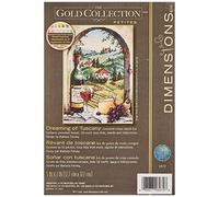 Dimensions Counted Cross Stitch Kit Dreaming of Tuscany 06972 - 18 Count Aida - 5 x 7 inch - Gold